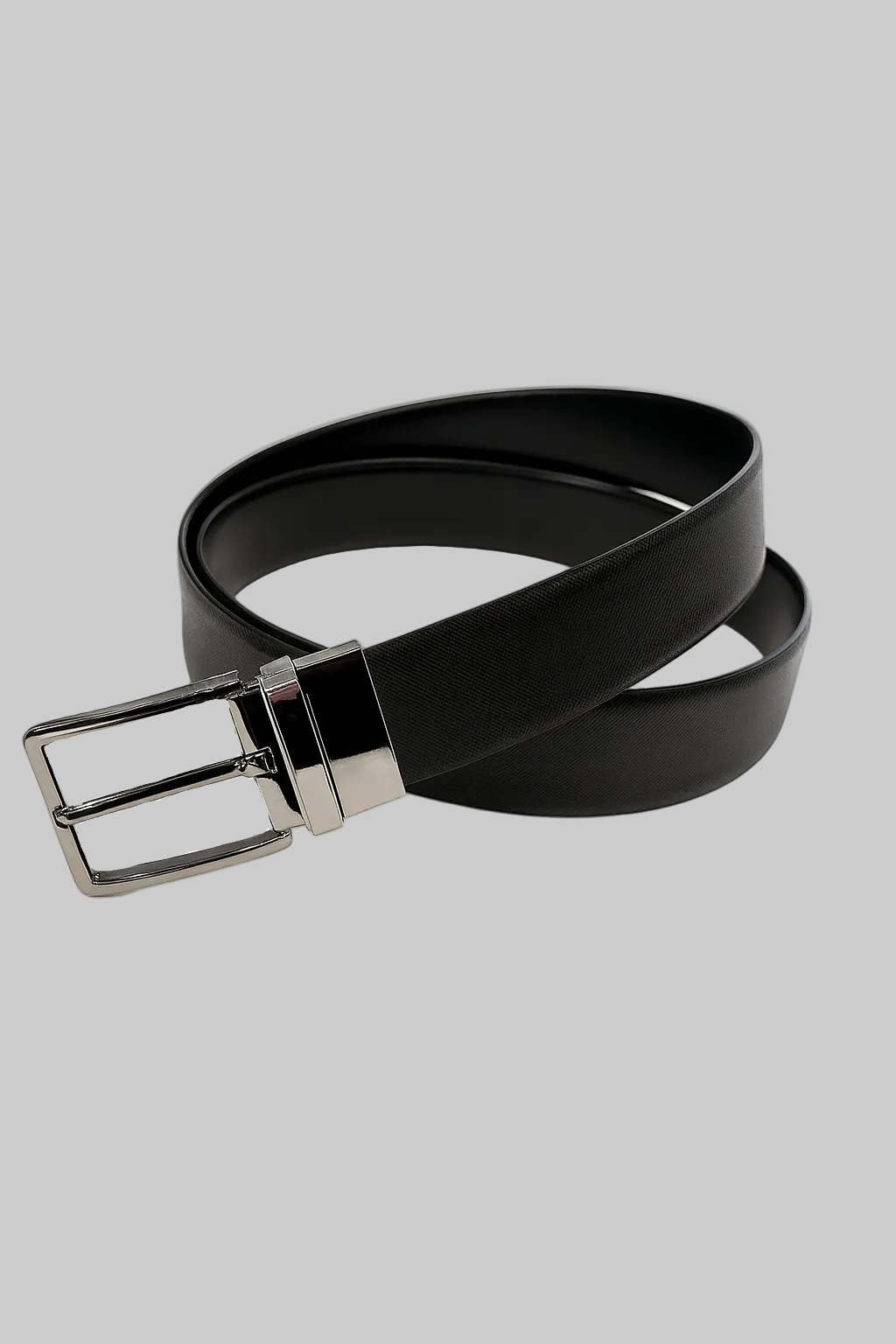 Midnight Black Smooth Leather Belt