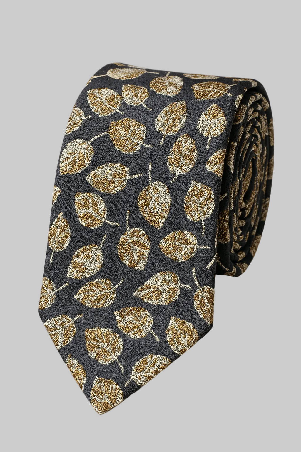 Gold Leaves with Navy Tie