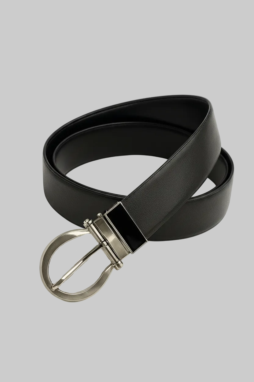 Classic Round Black Leather (Belt)