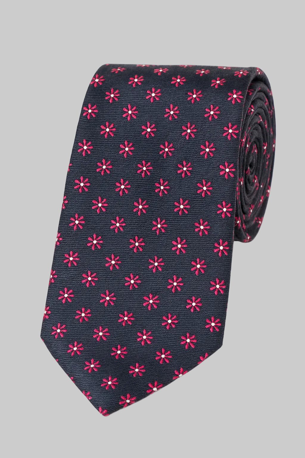 Navy Pink Blossom Tie