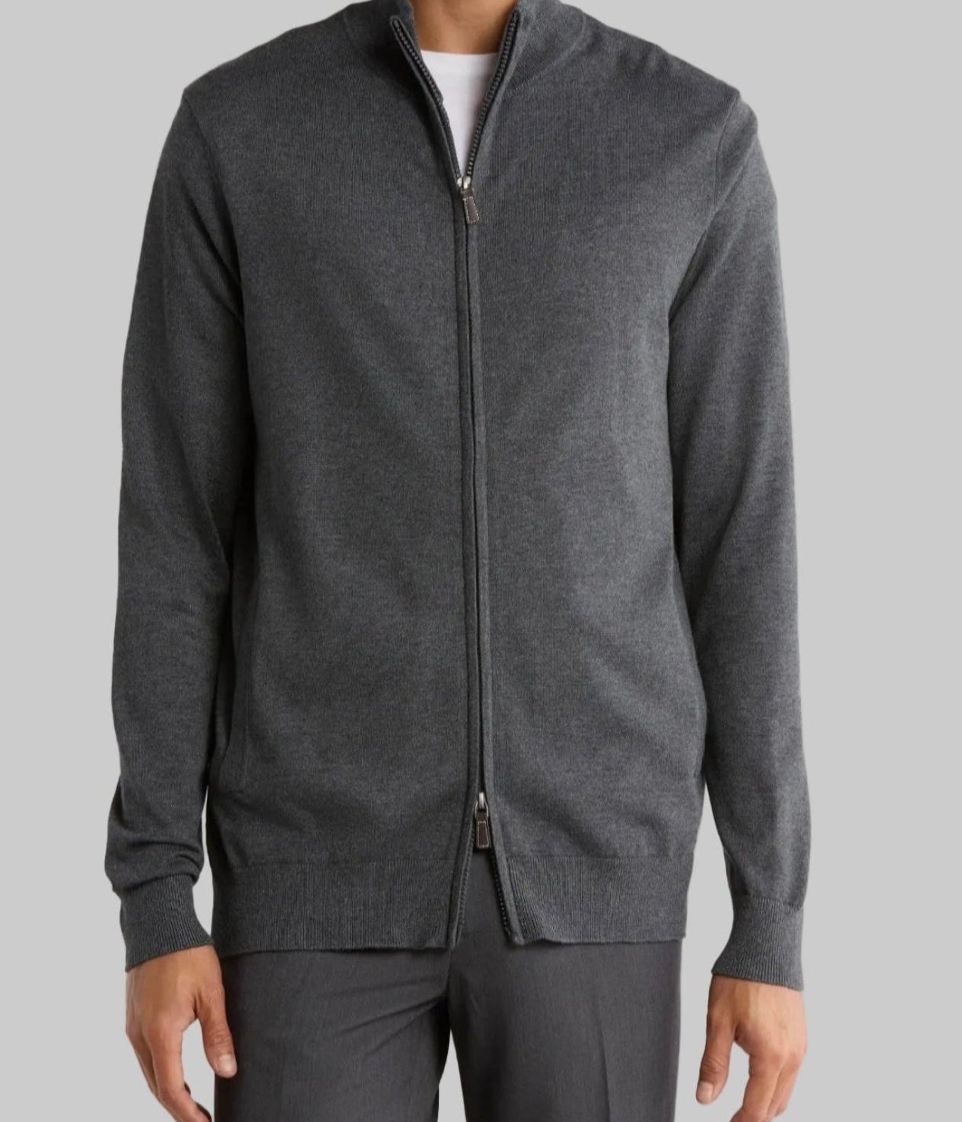 Grey Full Zip Sweater