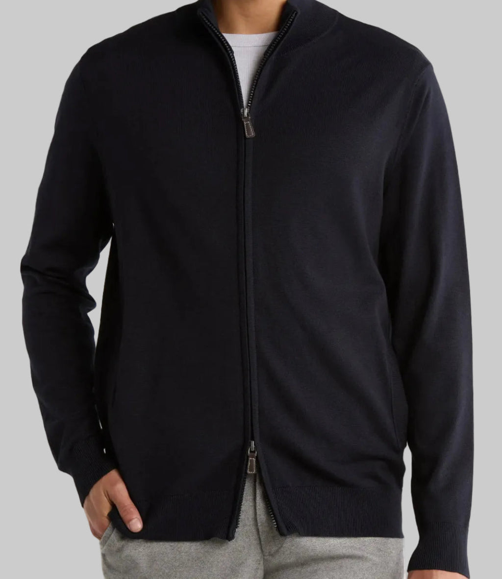 Navy Full Zip Sweater